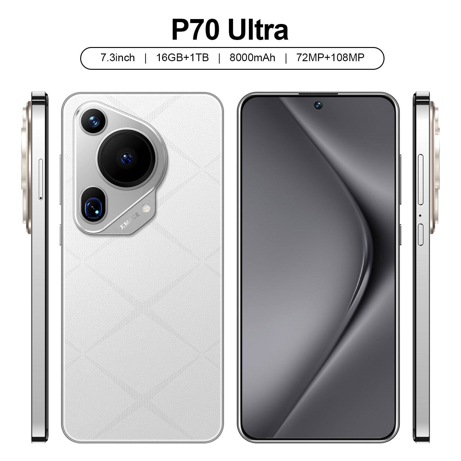 2024 Hotselling P70 Ultra Smartphone 16GB 512GB Punchhole Display Android Phone 4G LTE Unlocked